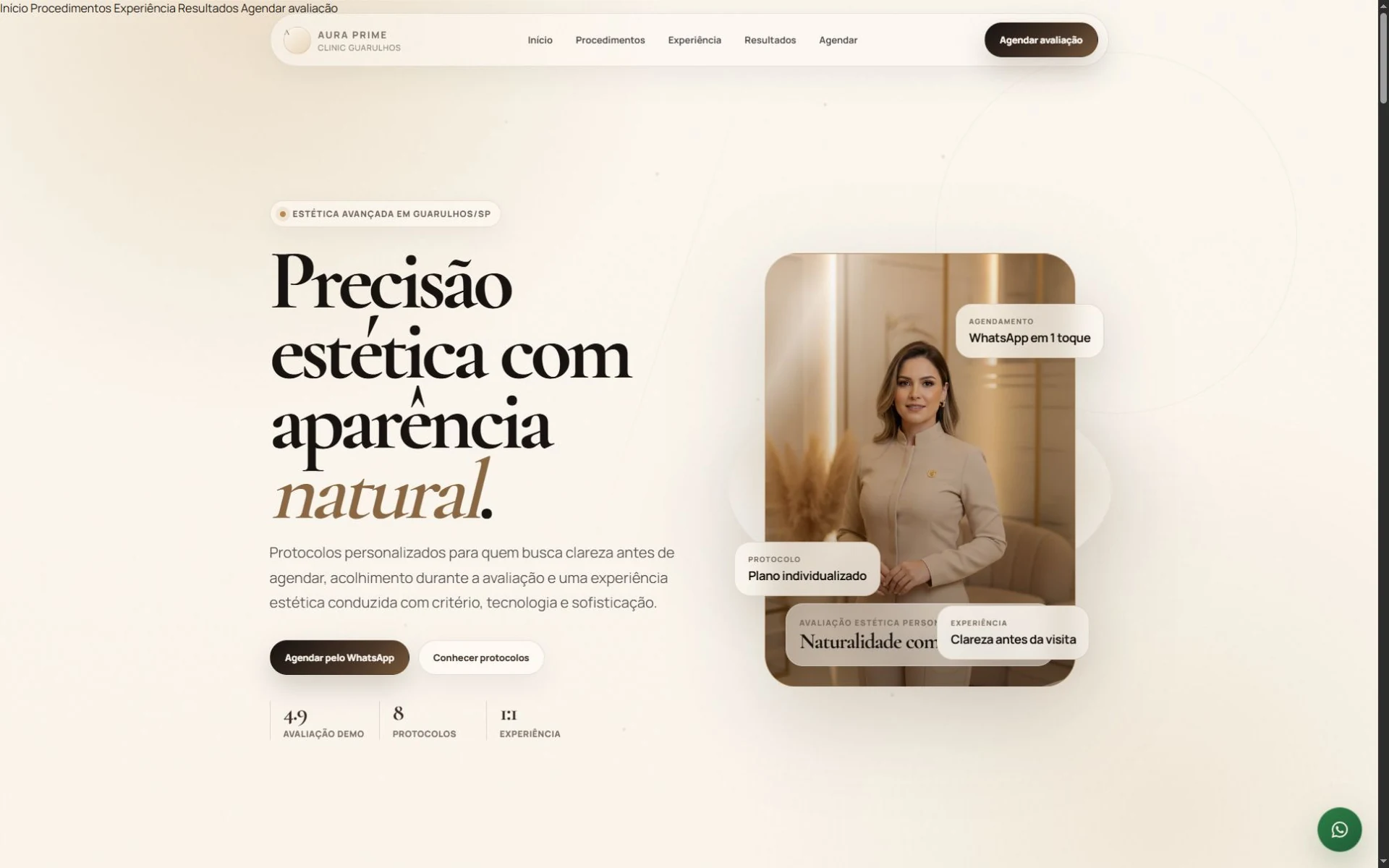 Preview do projeto Aura Prime Clinic